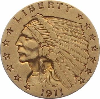 USA 2 1/2 $ 1911 - Indian Head